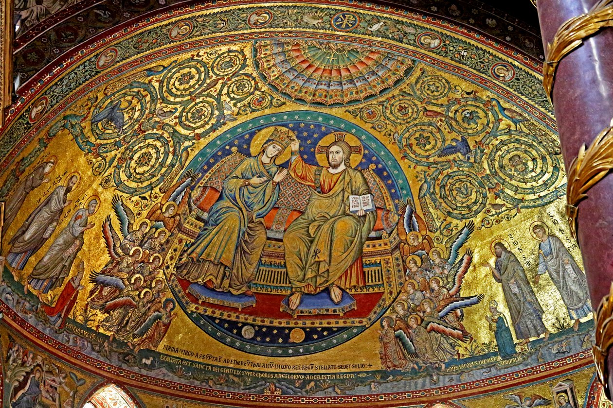 Apsi-mosaiikki, jossa on Neitsyen kruunaus tekijältä Unknown