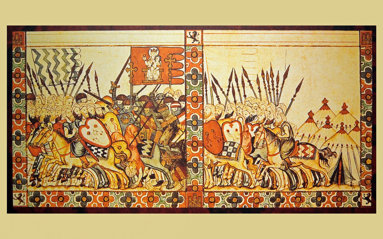 Taistelu maurien ja kristittyjen välillä 1200-luvulla tekijältä Unknown