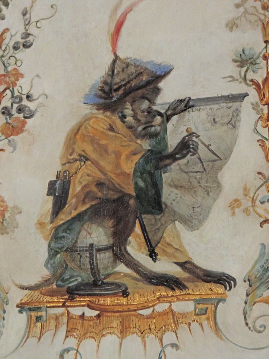 Chantilly, Chateau: Yksityiskohta Christophe Huetin Grande Singerien koristeesta, 1737 tekijältä Unknown