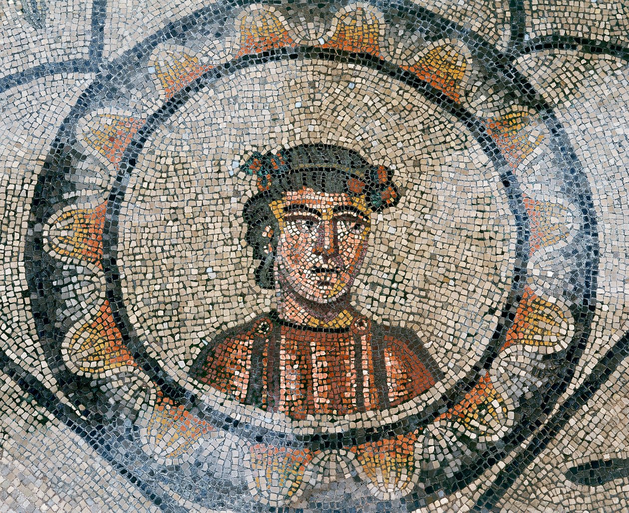 Yksityiskohta varhaiskristillisen Aquileian basilikan lattiasta, Udinen tekijältä Unknown