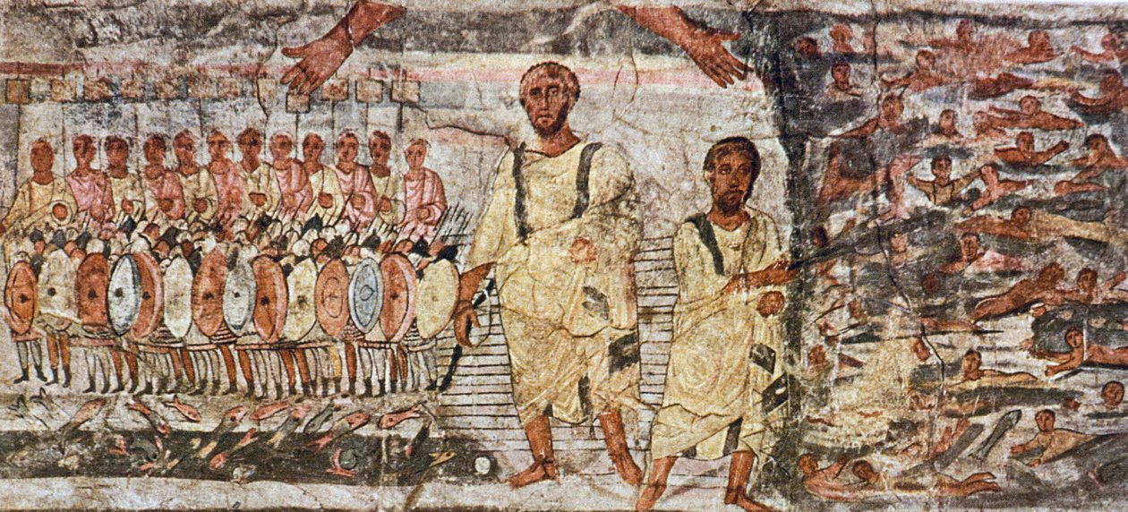 Exodus ja Punaisenmeren ylitys (tempera kipsissä) tekijältä Unknown
