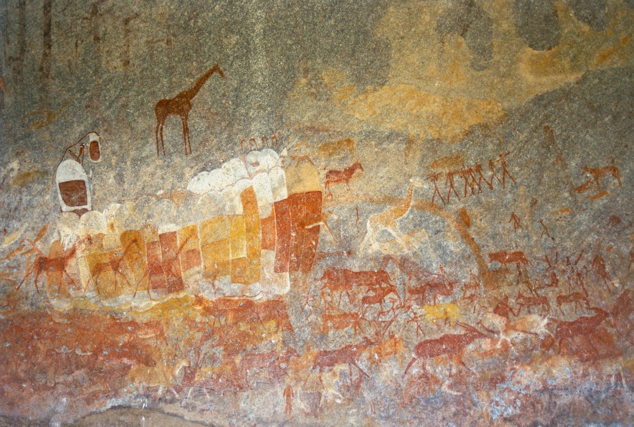 Inanken kalliomaalauksia luolassa Matobon kansallispuistossa Zimbabwessa. 1. huhtikuuta 1998. tekijältä Unknown