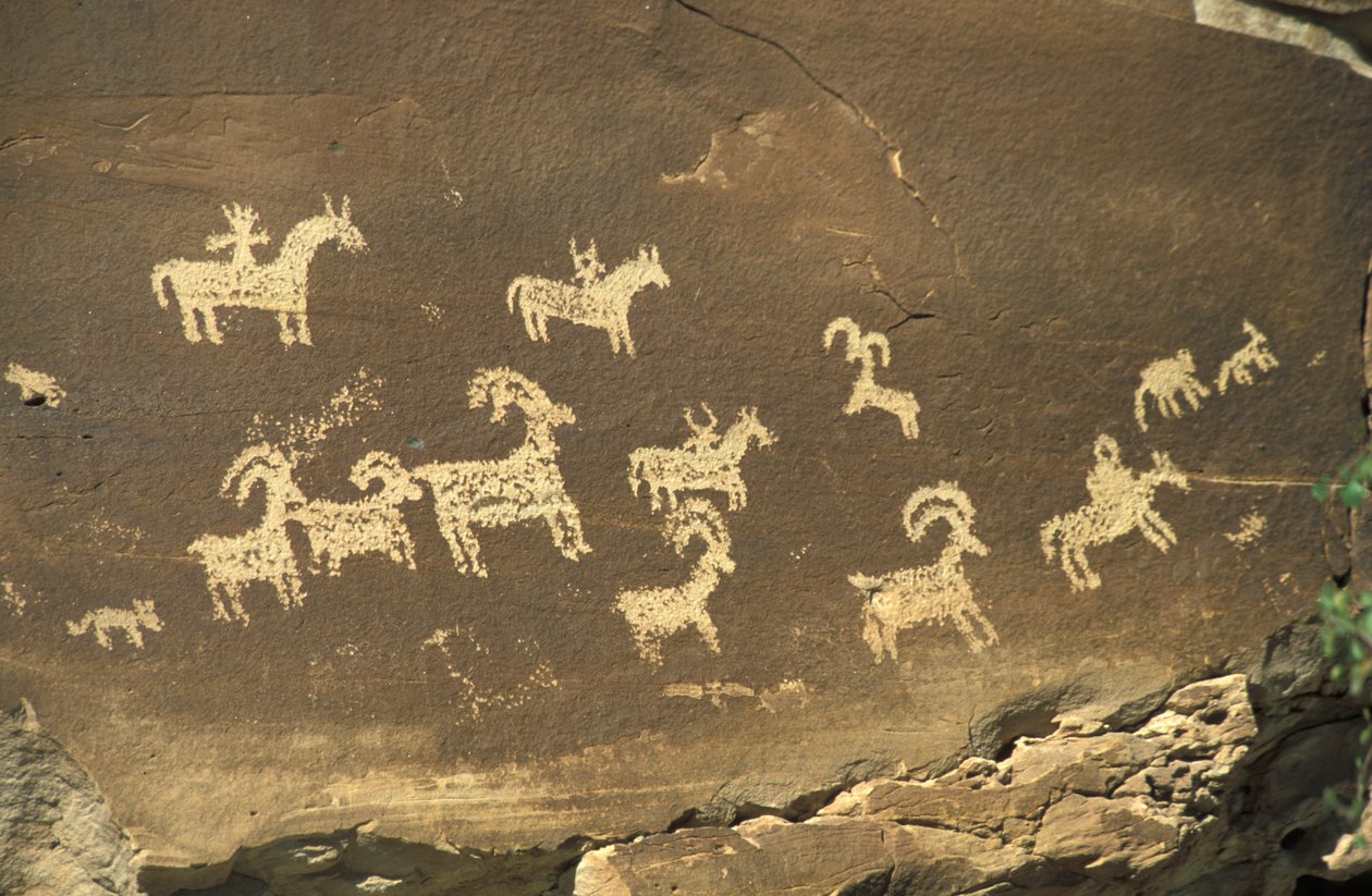 Intialaiset graffitit, Archesin kansallispuisto, Utah, Yhdysvallat, Pohjois-Amerikka tekijältä Unknown