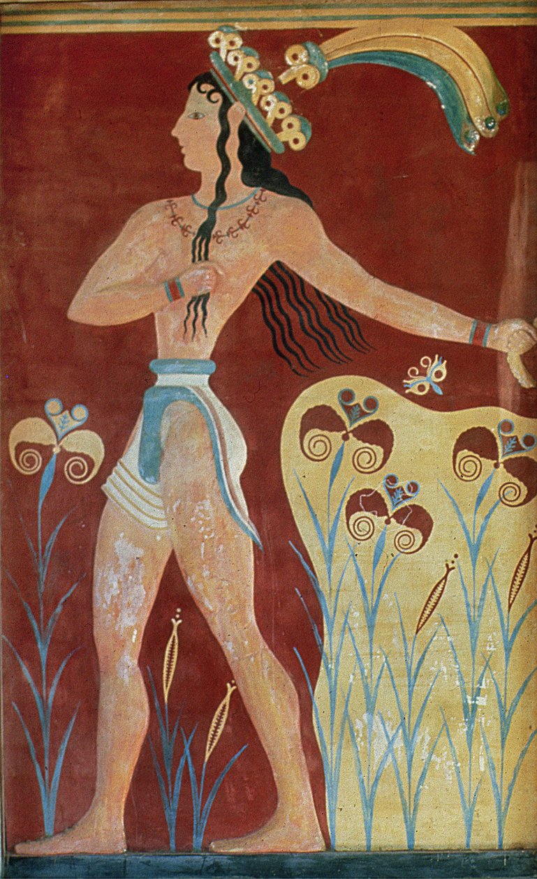 Kuningas-pappi tai prinssi liljojen kanssa, Knossoksen palatsista, 1500-luvulta eaa. tekijältä Unknown