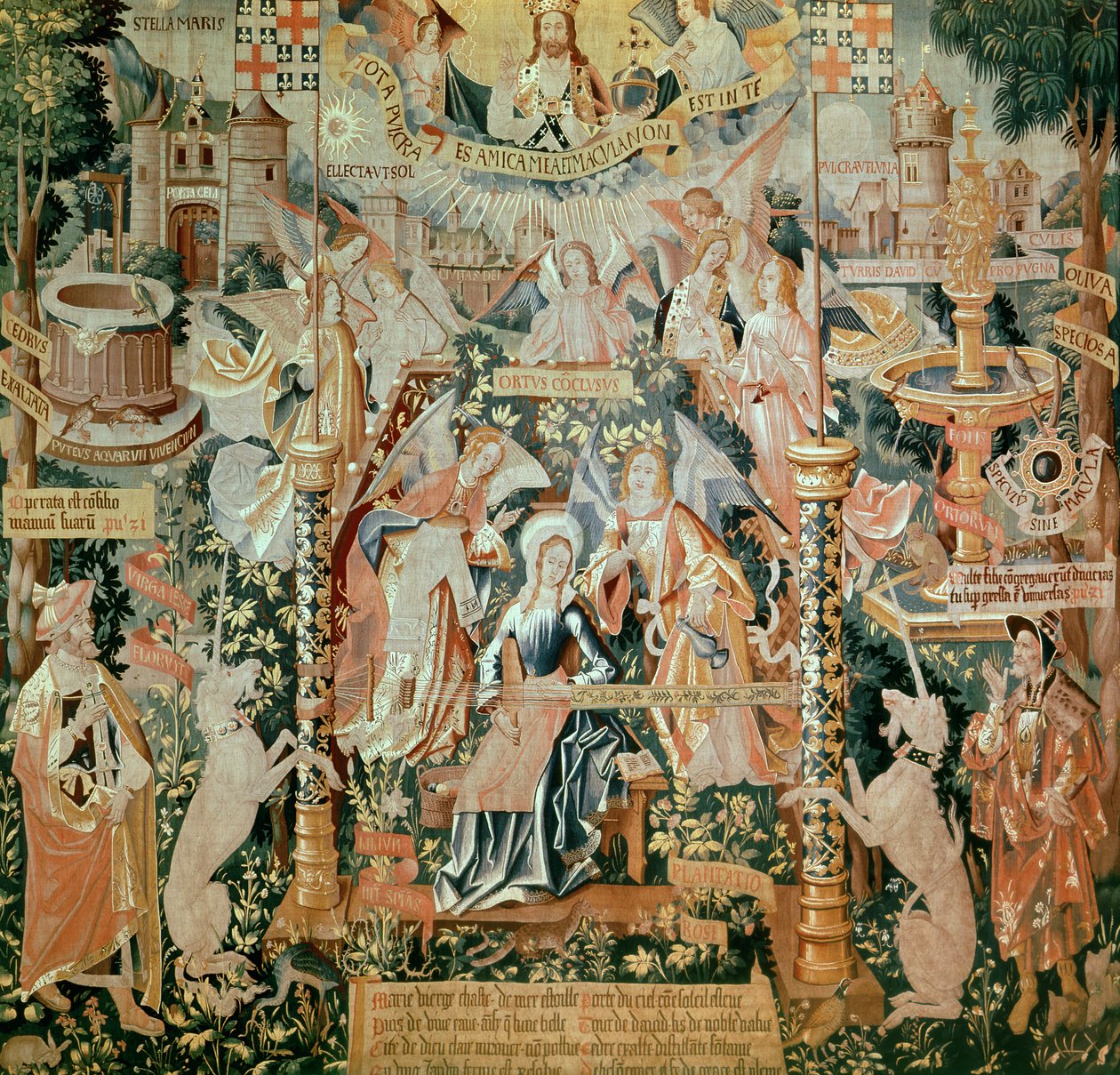 Maria temppelissä, kohtauksia Neitsyen elämästä, Tapestry, 1530 (katso myös 61163-65) tekijältä Unknown