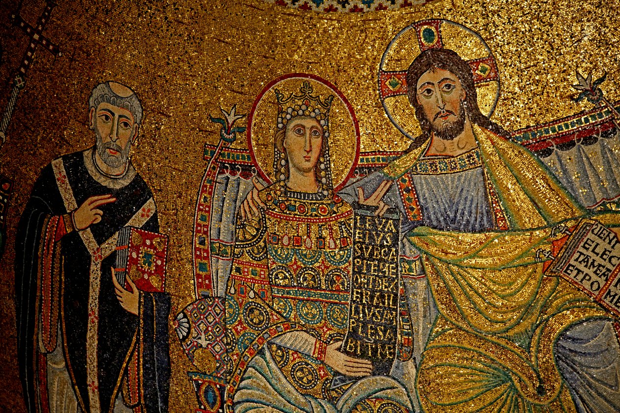 Mosaiikki Apsissa Kristuksen ja Neitsyt Marian kanssa tekijältä Unknown