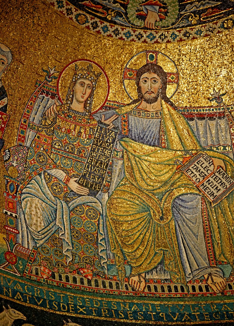 Mosaiikki Apsissa Kristuksen ja Neitsyt Marian kanssa tekijältä Unknown