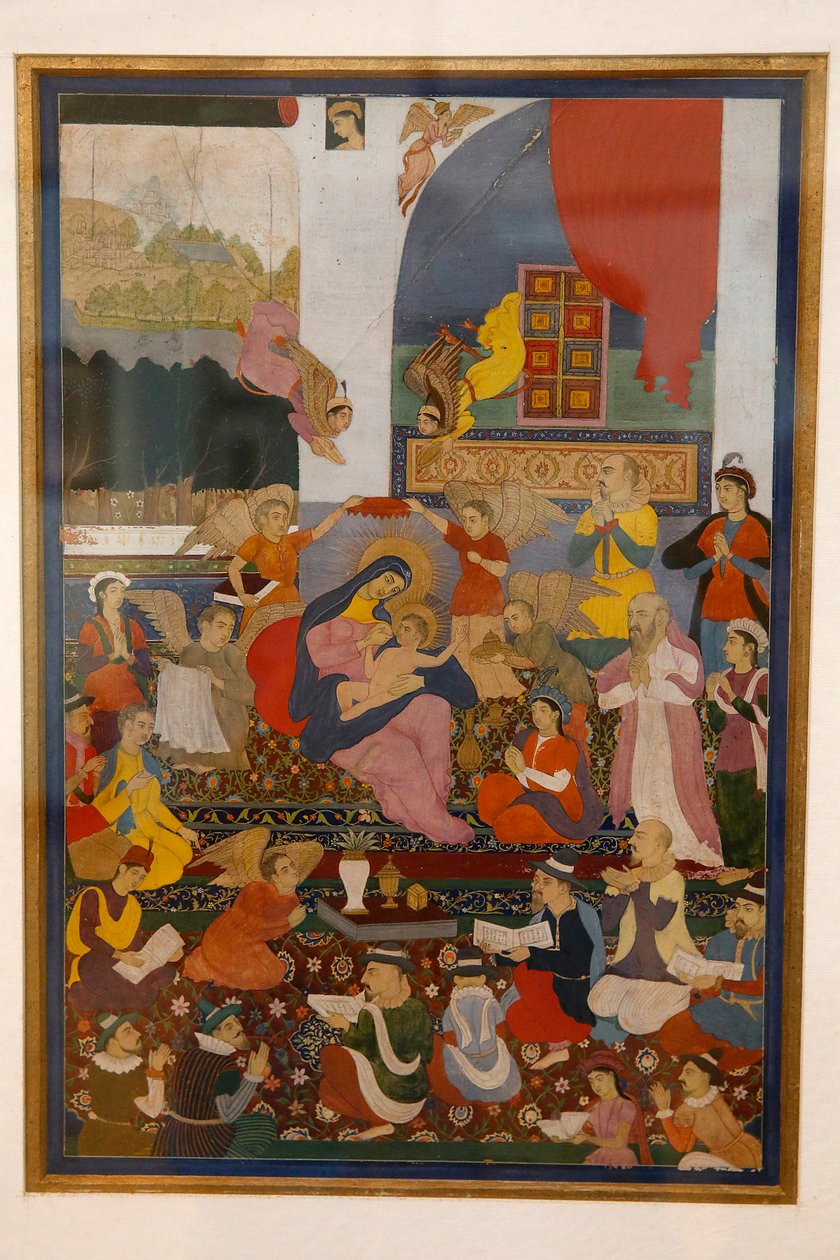 Intian kansallismuseo, Delhi, Pienoiskuva, joka kuvaa Neitsyt Mariaa imettävässä Jeesusta, Intia tekijältä Unknown