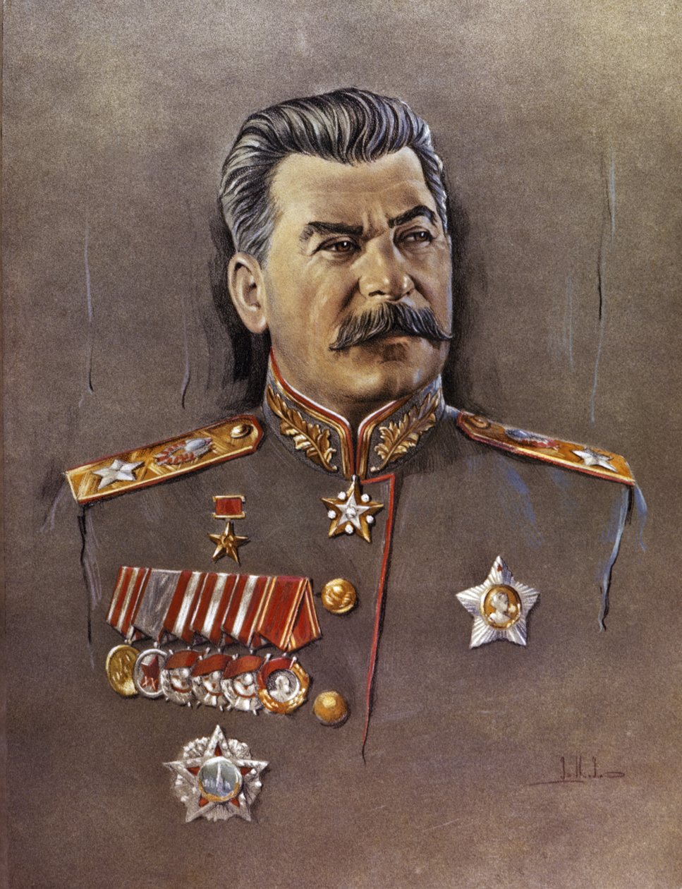 Josif Stalinin muotokuva. tekijältä Unknown