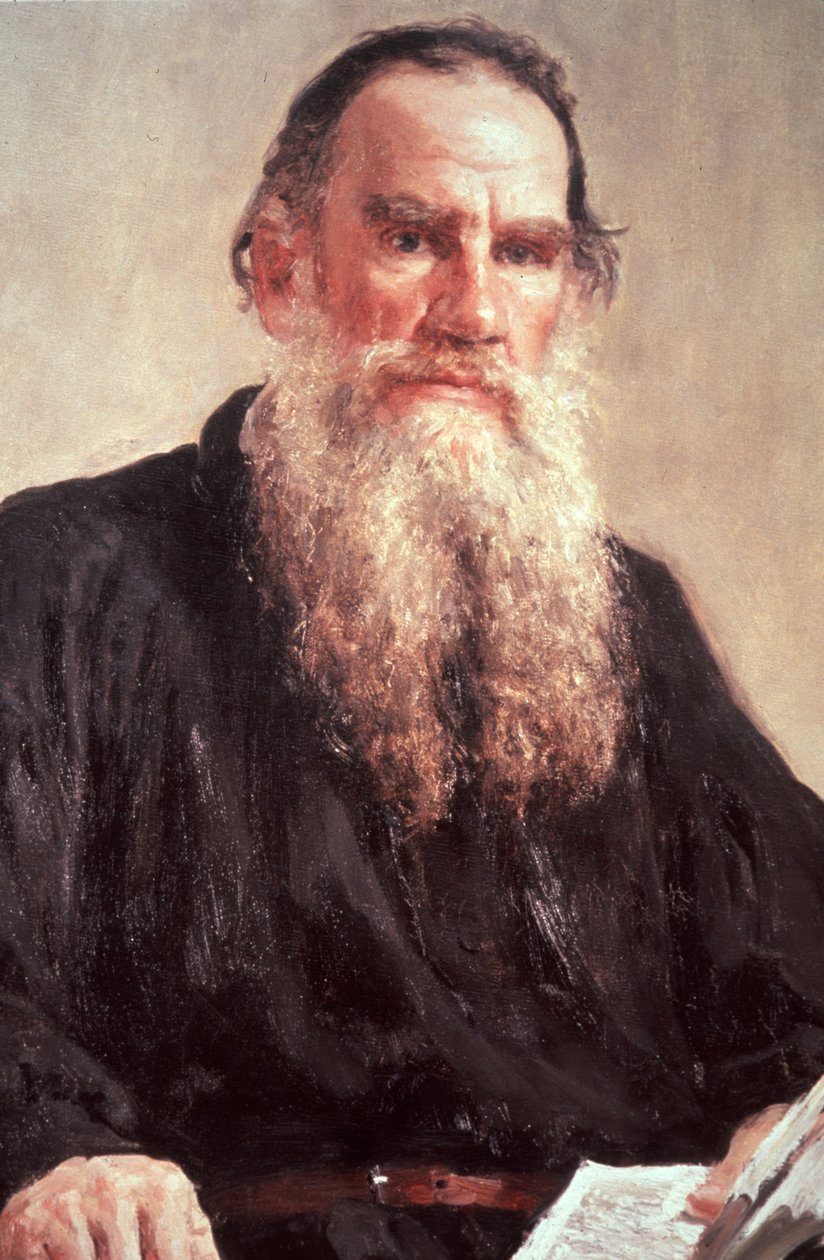 Ivan Repinin Leo Tolstoin muotokuva Tretjakovin galleriassa. tekijältä Unknown