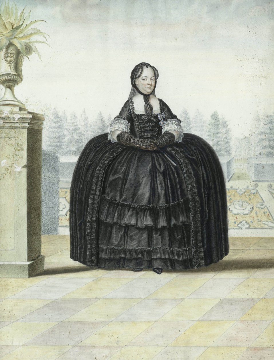 Muotokuva Maria Theresasta Itävallasta, n. 1765-80 (akvarelli paperille) tekijältä Unknown