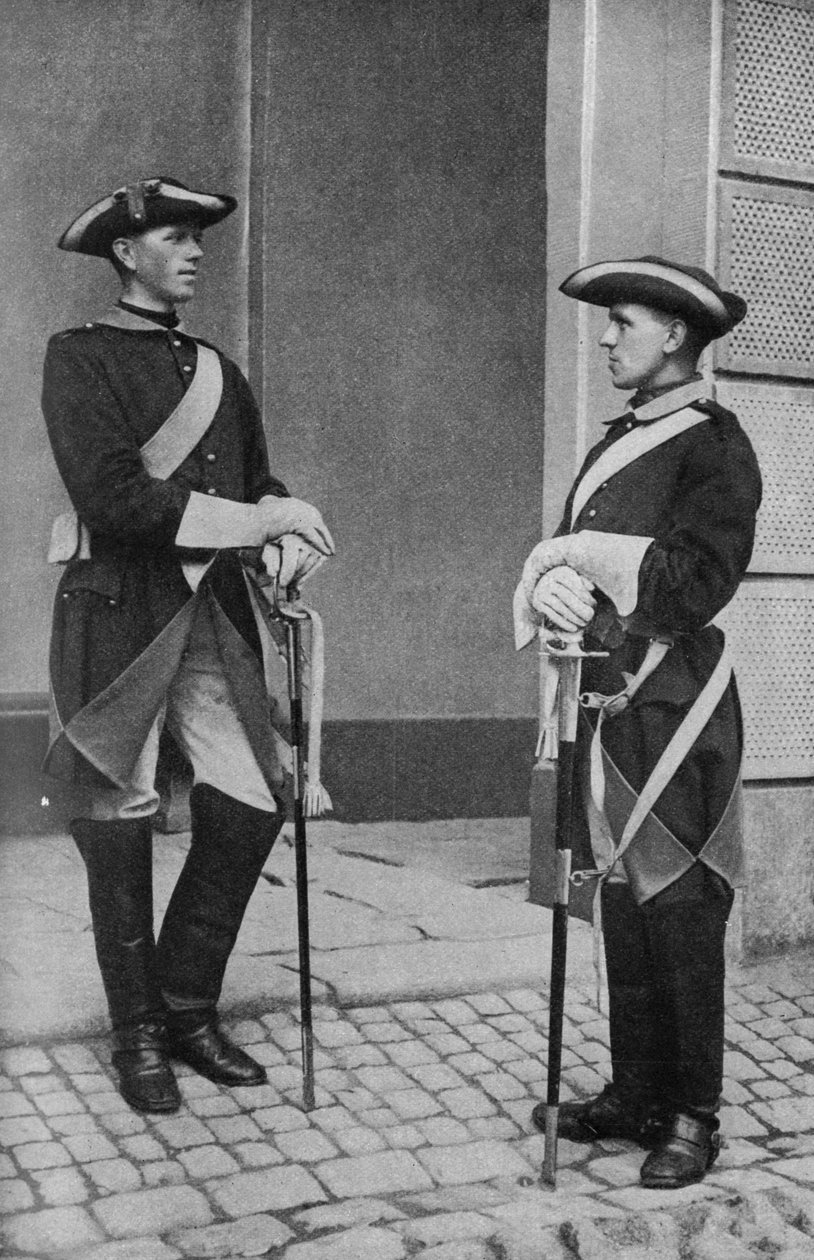 Ruotsi. Ruotsalaiset kuninkaiden majesteetin vartijat. 1920 tekijältä Unknown