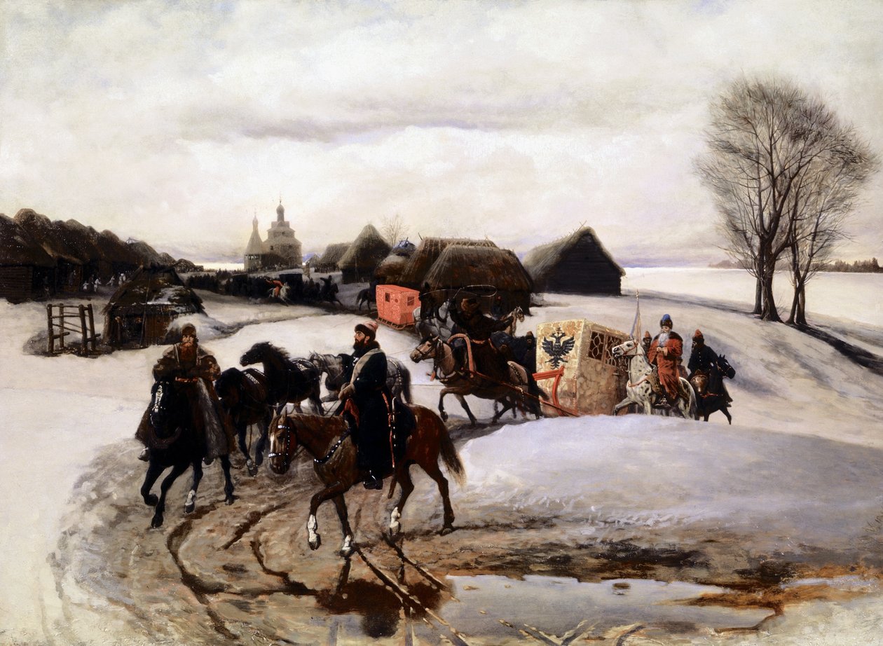 V, Shvarts, Tsaarina pyhiinvaellukselle pyhille paikoille - tsaari Aleksiksen aikana (Aleksei Mihailovitš Romanov). tekijältä Unknown