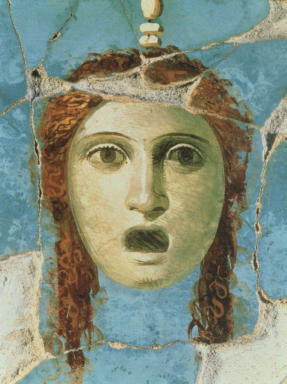 Seinämaalaus naisen päästä, Pompeji, 1. vuosisadalla jKr tekijältä Unknown