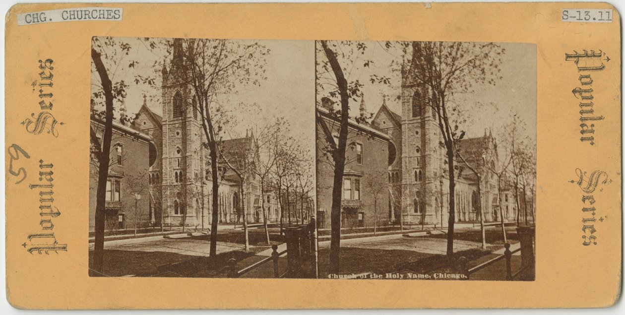 Pyhän Nimen kirkko, Chicago, noin 1870 tekijältä American Photographer