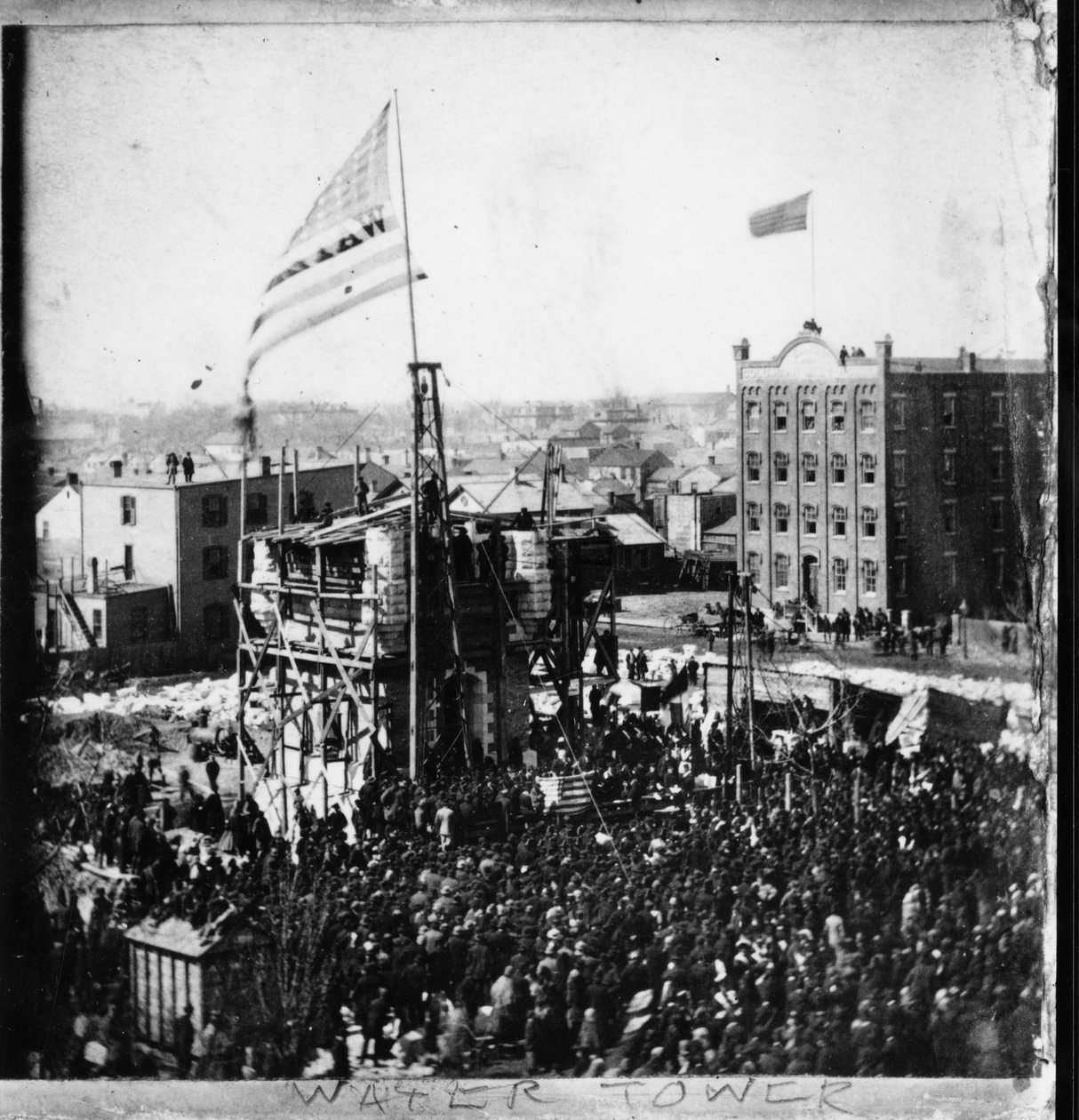 Chicagon vesitornin kulmakiven laskeminen 25. maaliskuuta 1867 tekijältä American Photographer