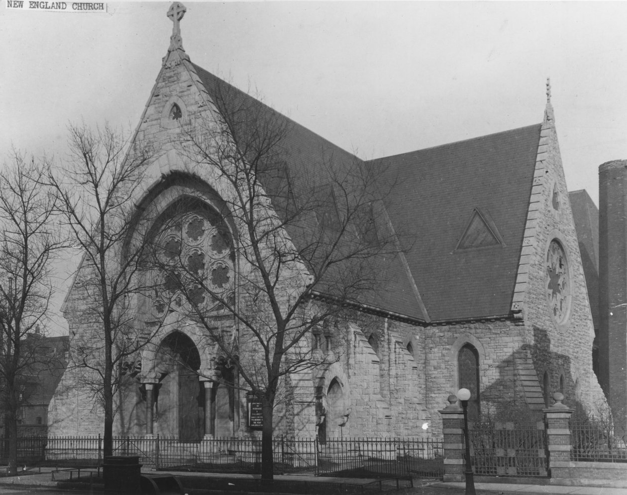 New England Church, 19 W. Delaware Place, Chicago, n. 1870 tekijältä American Photographer