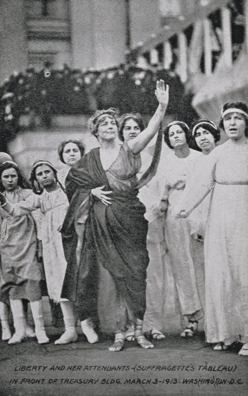 Naiset ja lapset esiintymässä äänioikeustaulukossa, 3. maaliskuuta 1913 tekijältä American Photographer