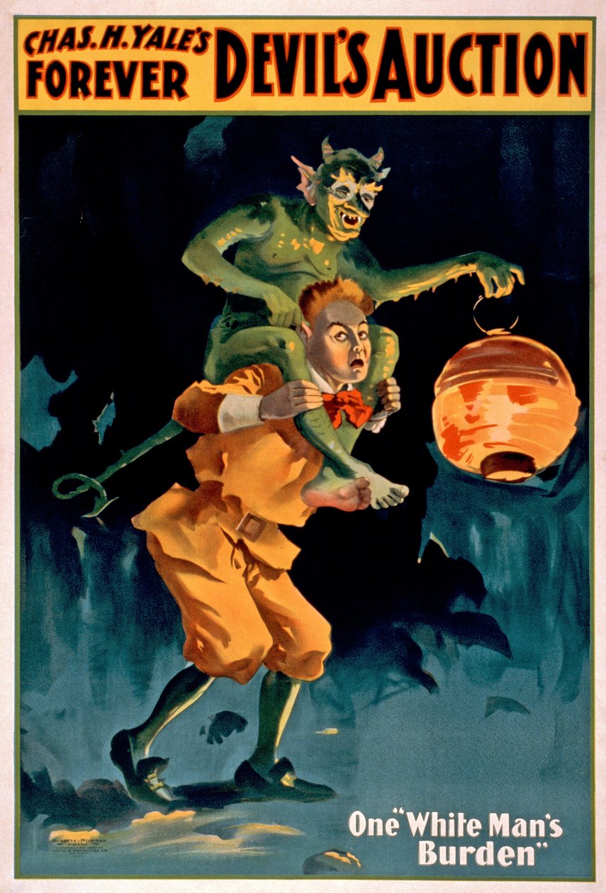 Mainos Charles Yales Devils -huutokaupasta, pub. 1899 tekijältä American School