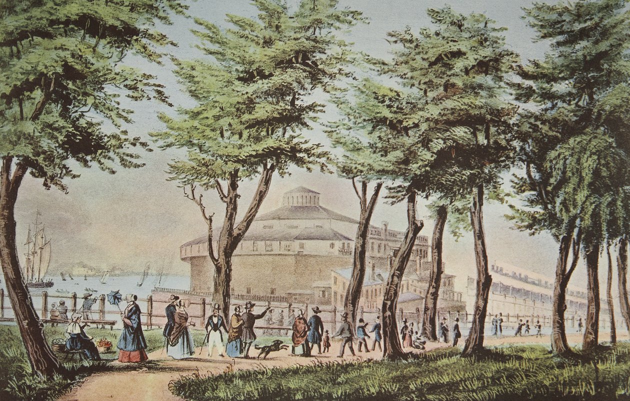 Castle Garden, New York, From The Battery, pubi. 1848, Currier & Ives tekijältä American School