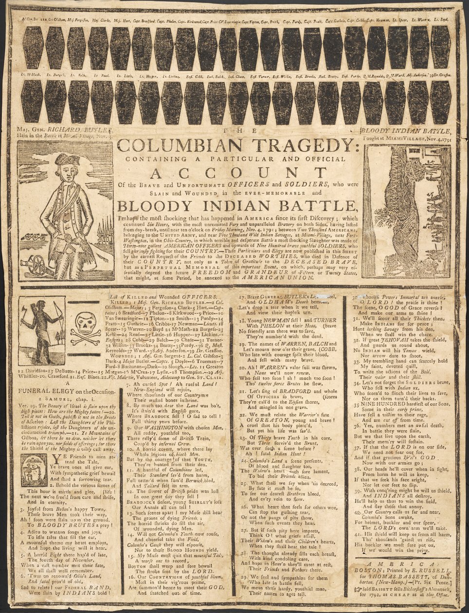 Columbian Tragedy, pubi. 1791 tekijältä American School