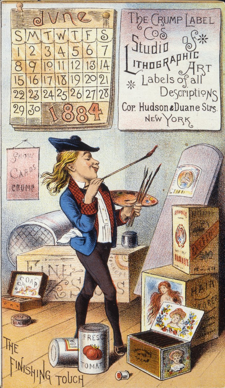 Crump Label Co.s Studio Lithographic Art, 1884 (värilitho [kauppakortti]) tekijältä American School