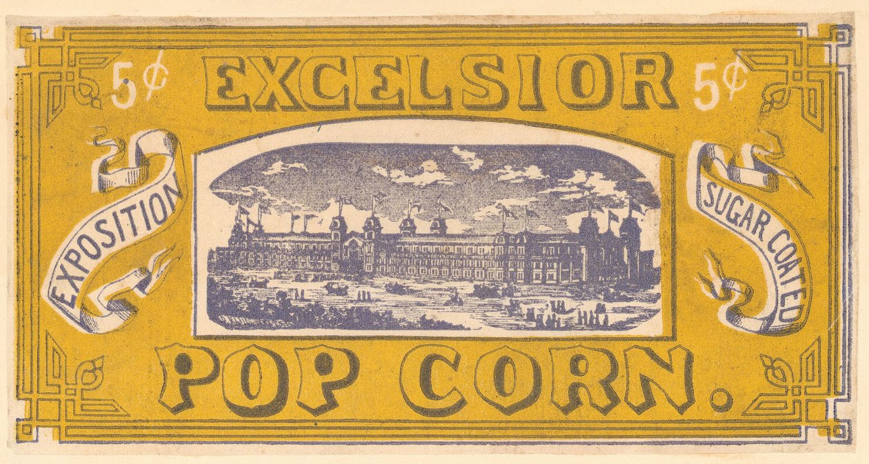 Excelsior Popcorn -kauppakortti, Centennial Exhibition, Philadelphia, 1876 tekijältä American School