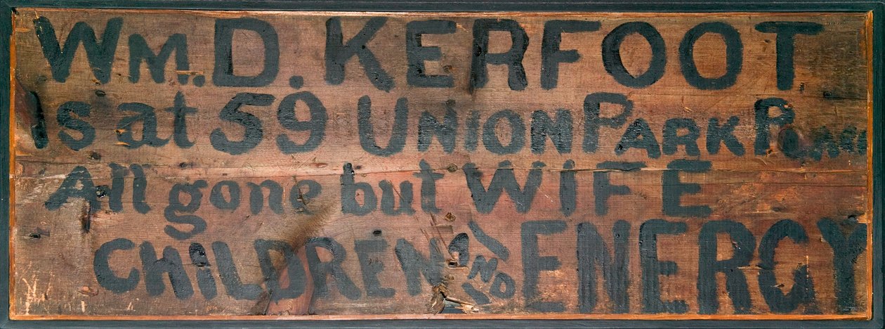 Käsinmaalattu puinen kyltti, 1871 (puu) tekijältä American School