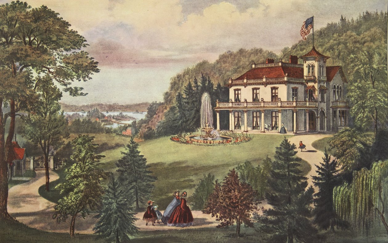 Elämää maalla - Ilta, pubi. 1862, Currier & Ives tekijältä American School