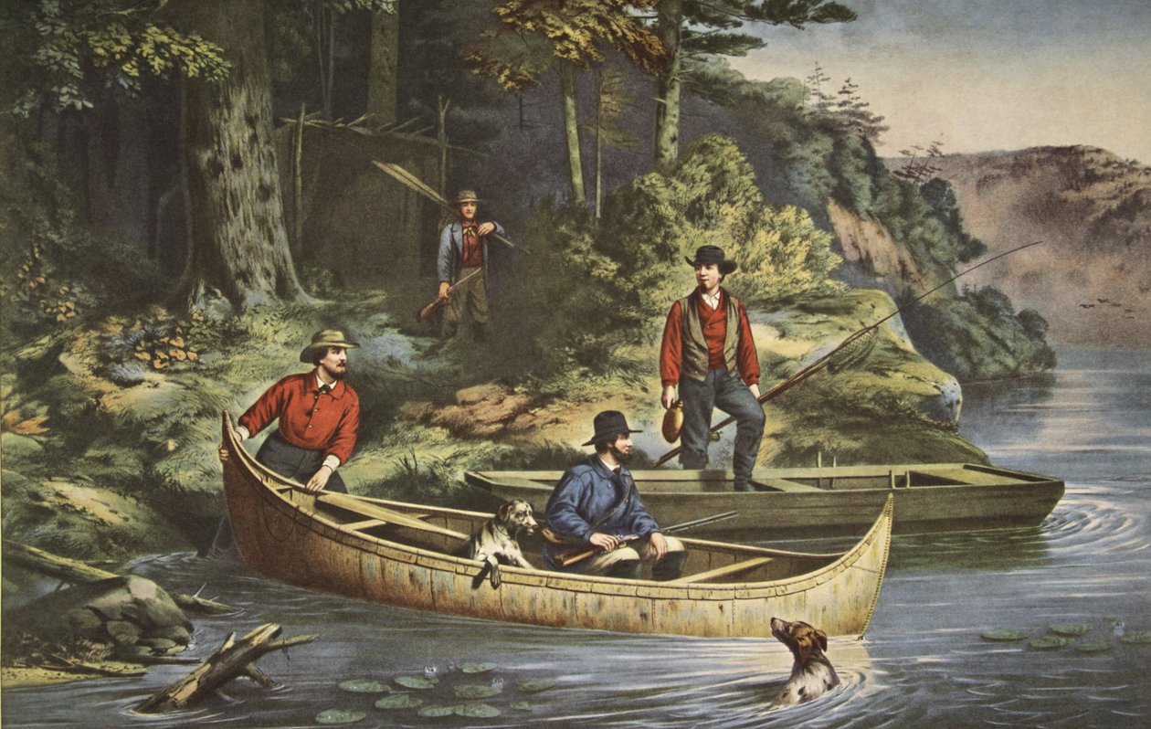 Life In The Woods, Starting out , pub. 1860, Currier & Ives tekijältä American School