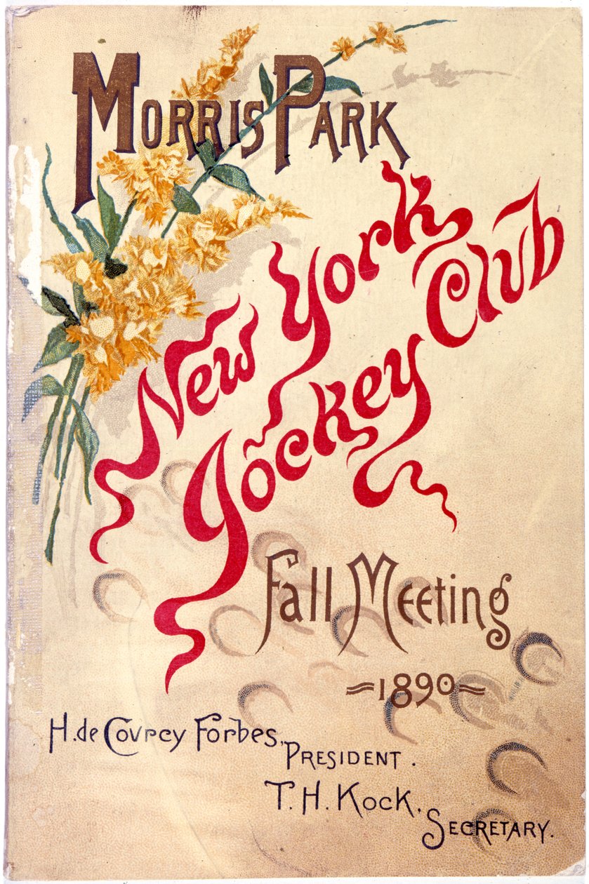Morris Park, New York Jockey Club, syyskokous, 1890, 1890 (litografiavihkon kansi) tekijältä American School