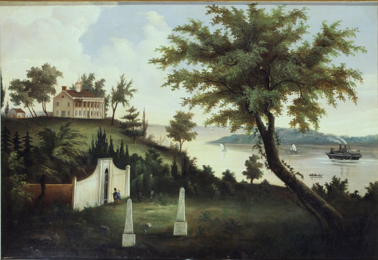 Mount Vernon, George Washingtonin koti, Potomac-joen varrella, noin 1860 tekijältä American School
