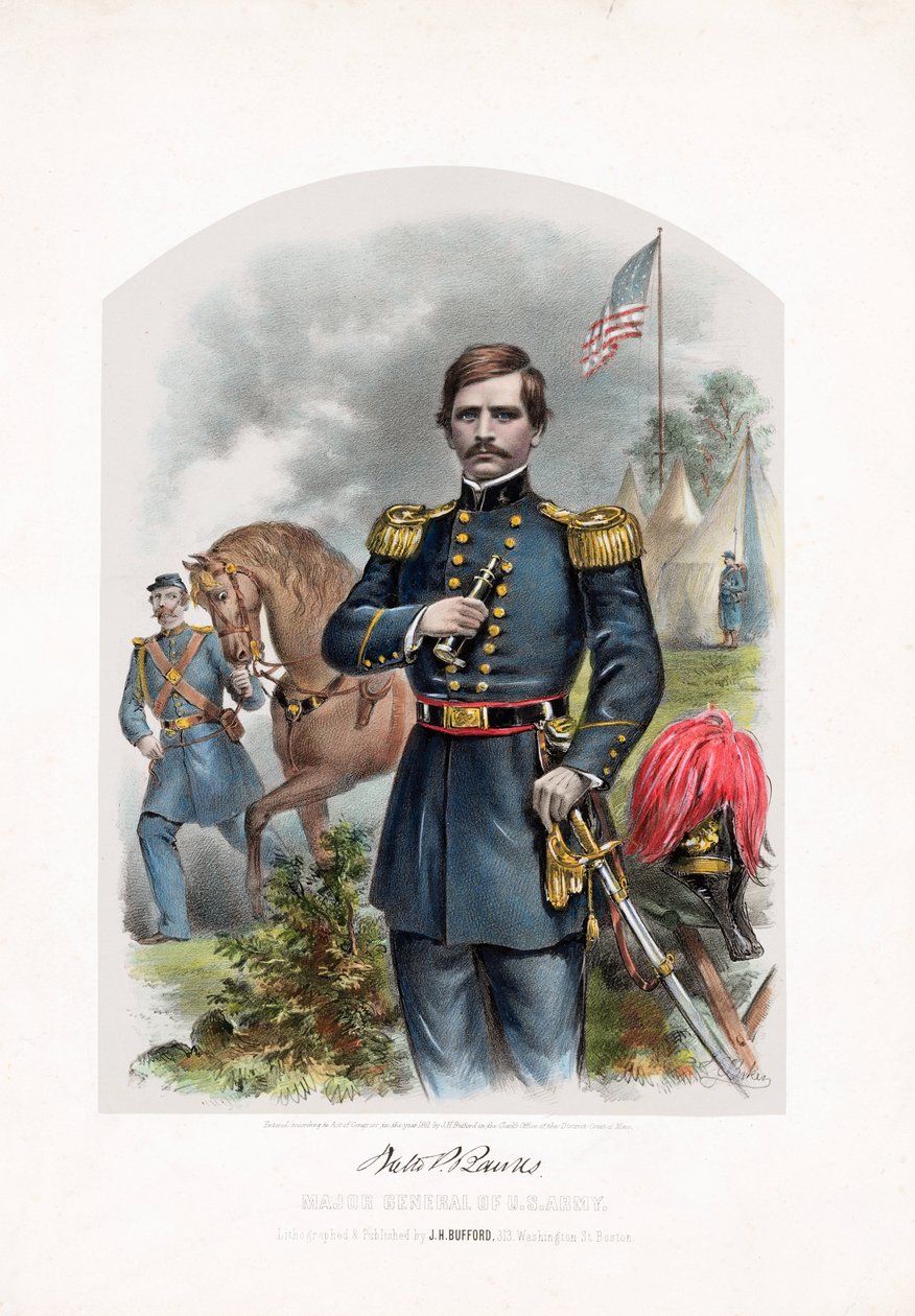 Nathaniel P. Banks, Yhdysvaltain armeijan kenraalimajuri, pub. 1861 tekijältä American School