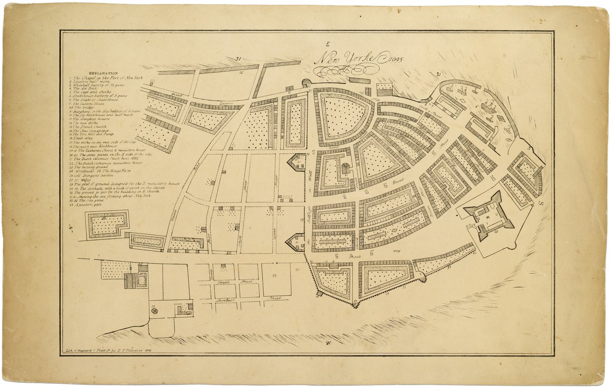 New York 1695, 1846 (musta muste paperille, taustapaperi) tekijältä American School