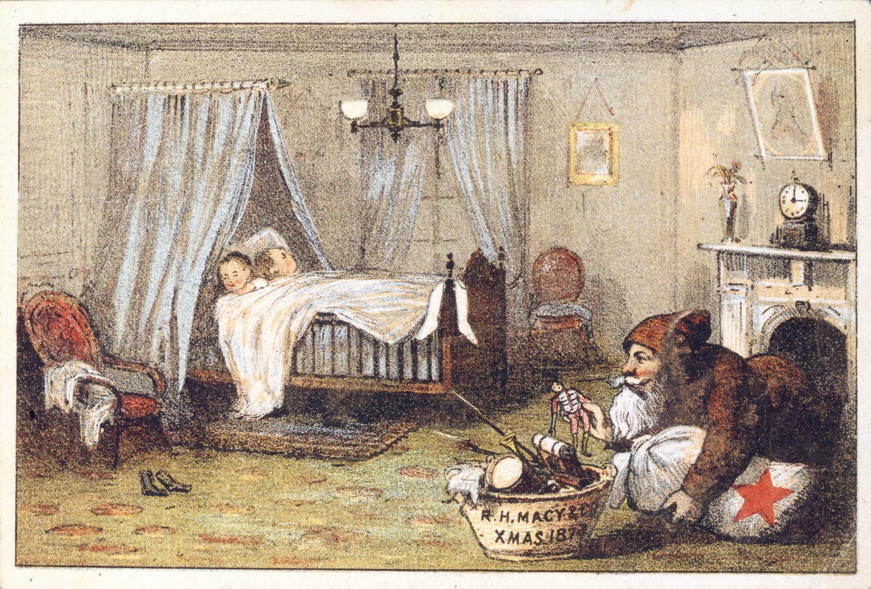 R.H. Macy & Co., Xmas 1874, 1872 (litografia [kauppakortti]) tekijältä American School