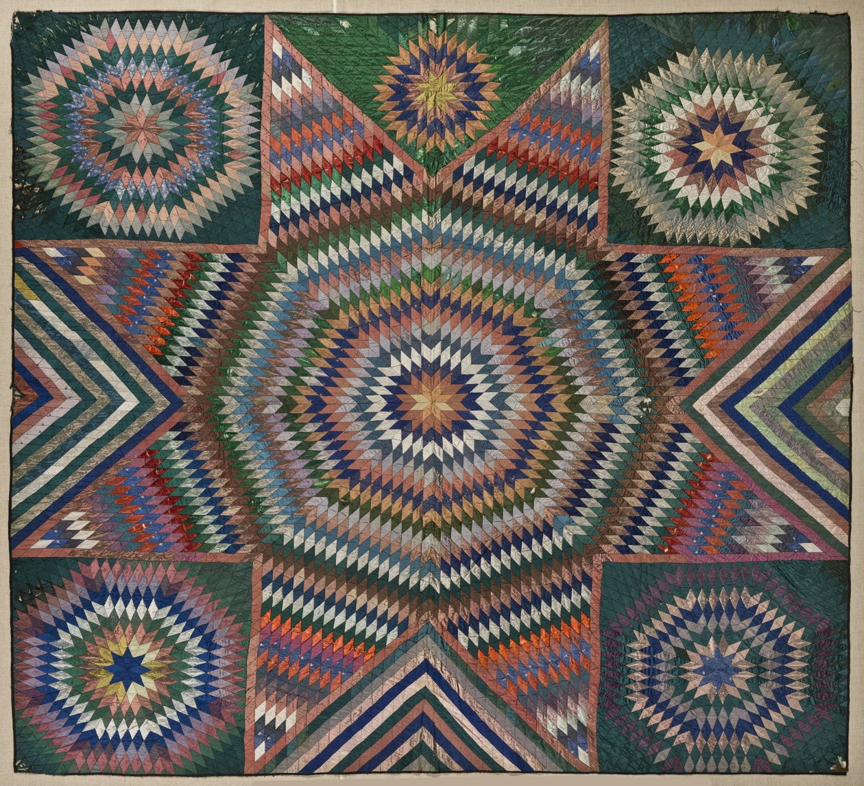 Betlehemin tähti, peitto, n. 1850 (silkki) tekijältä American School