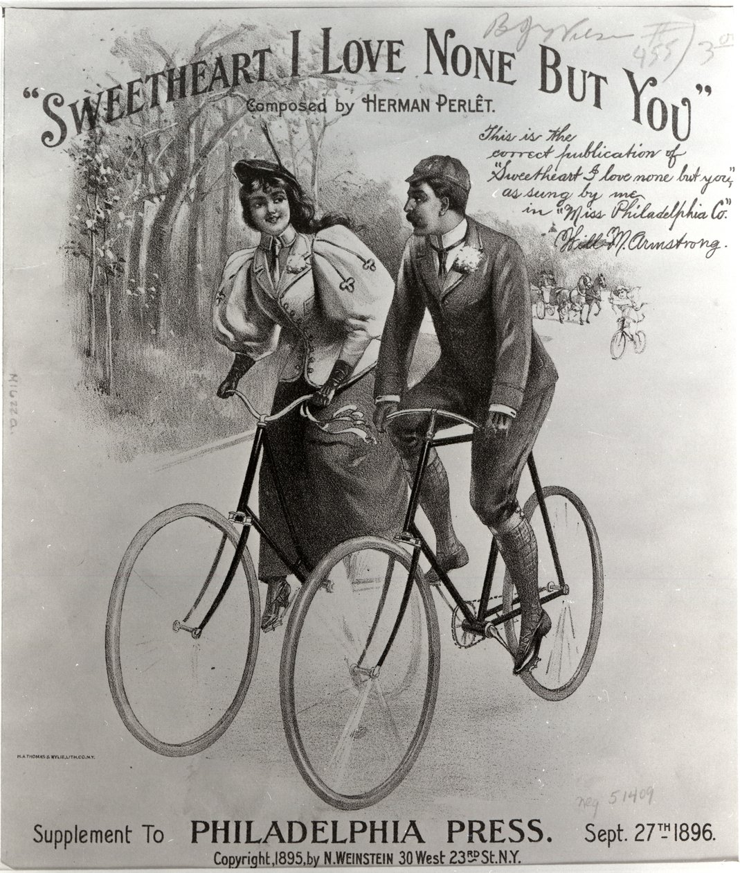 Sweetheart I Love None But You [nuottien kansi], 1896 tekijältä American School