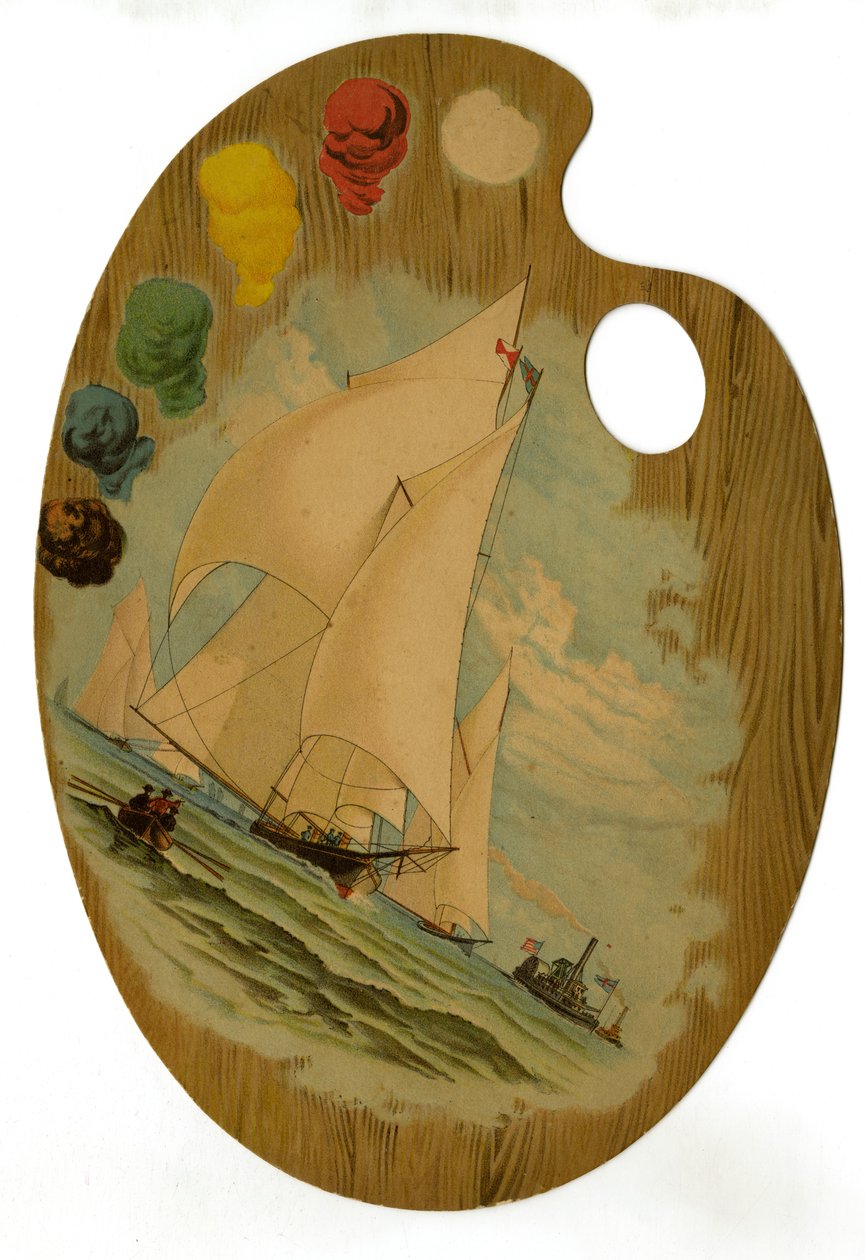 The Great Atlantic & Pacific Tea Company, maailman suurin teen ja kahvin maahantuoja ja jälleenmyyjä (stanssattu painettu puupaletti). tekijältä American School