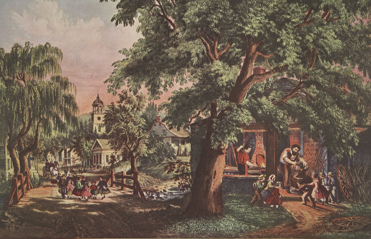 The Village Smith, pubi. 1864, Currier & Ives tekijältä American School
