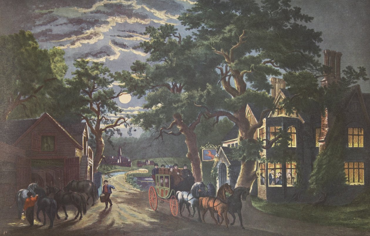 The Wayside Inn, pubi. 1864 Currier & Ives tekijältä American School