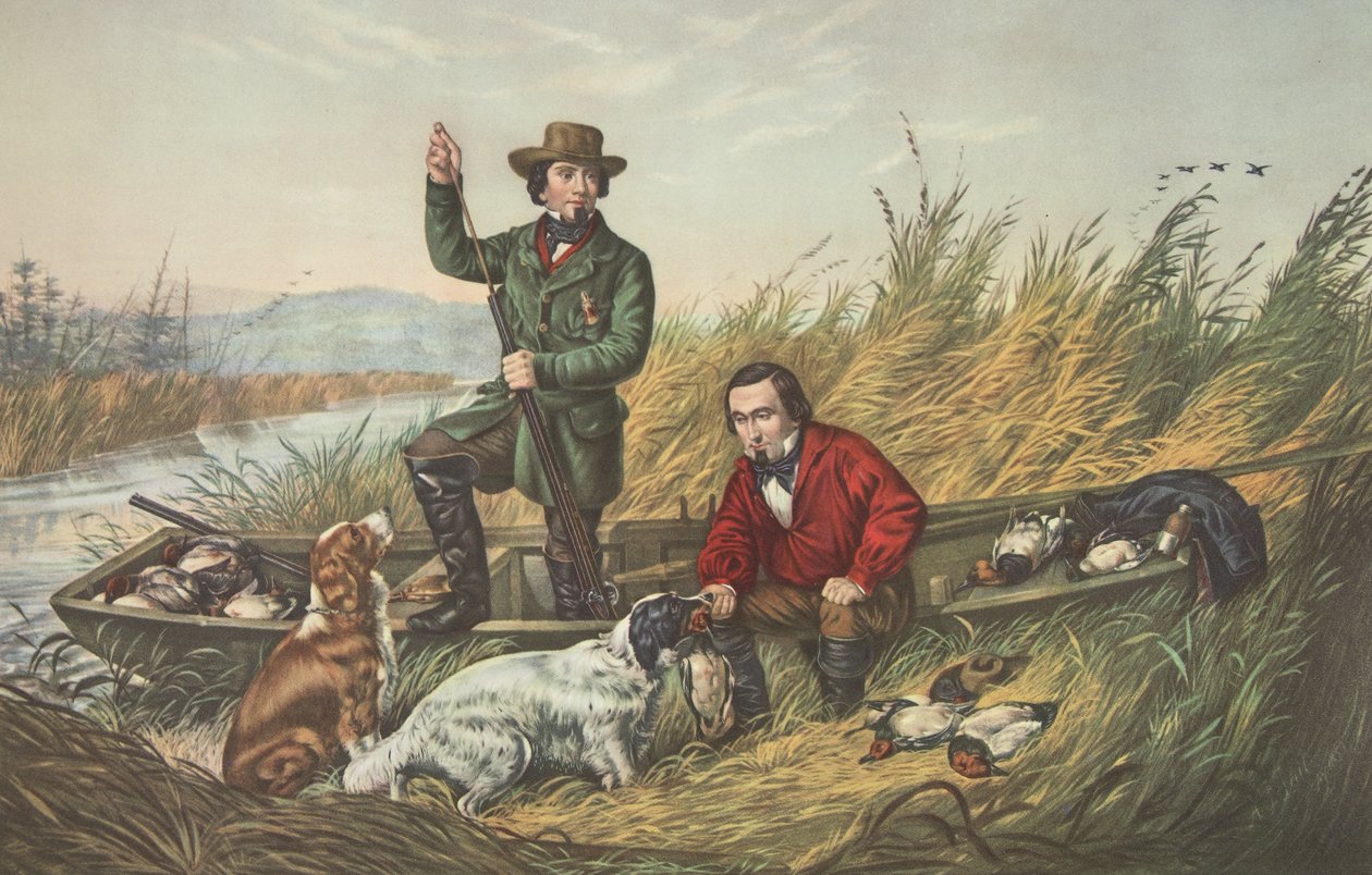 Wild Duck Shooting, A Good Days Sport, pub. 1852, Currier & Ives tekijältä American School