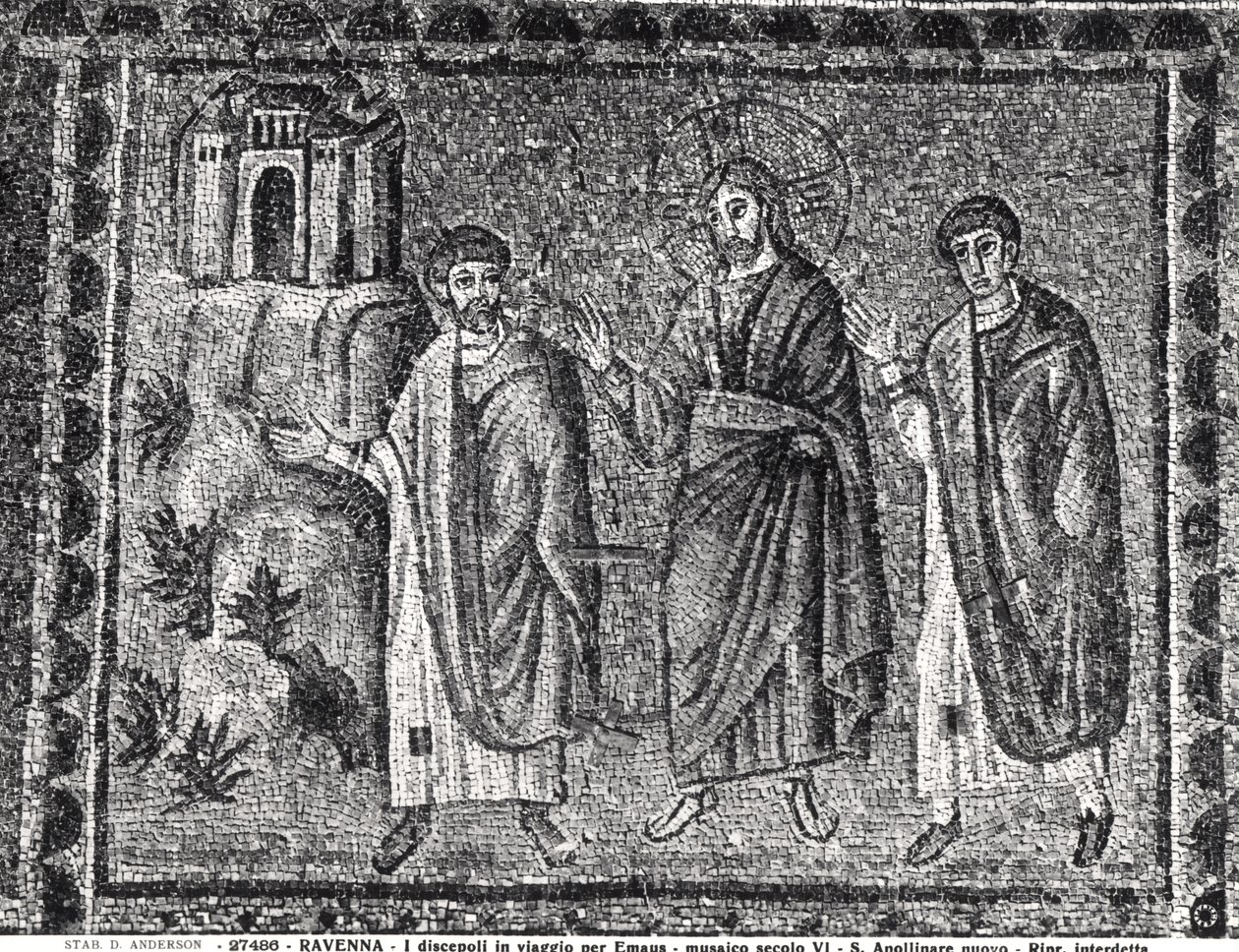 Kristus matkalla Emmaukseen (mosaiikki) tekijältä Byzantine School