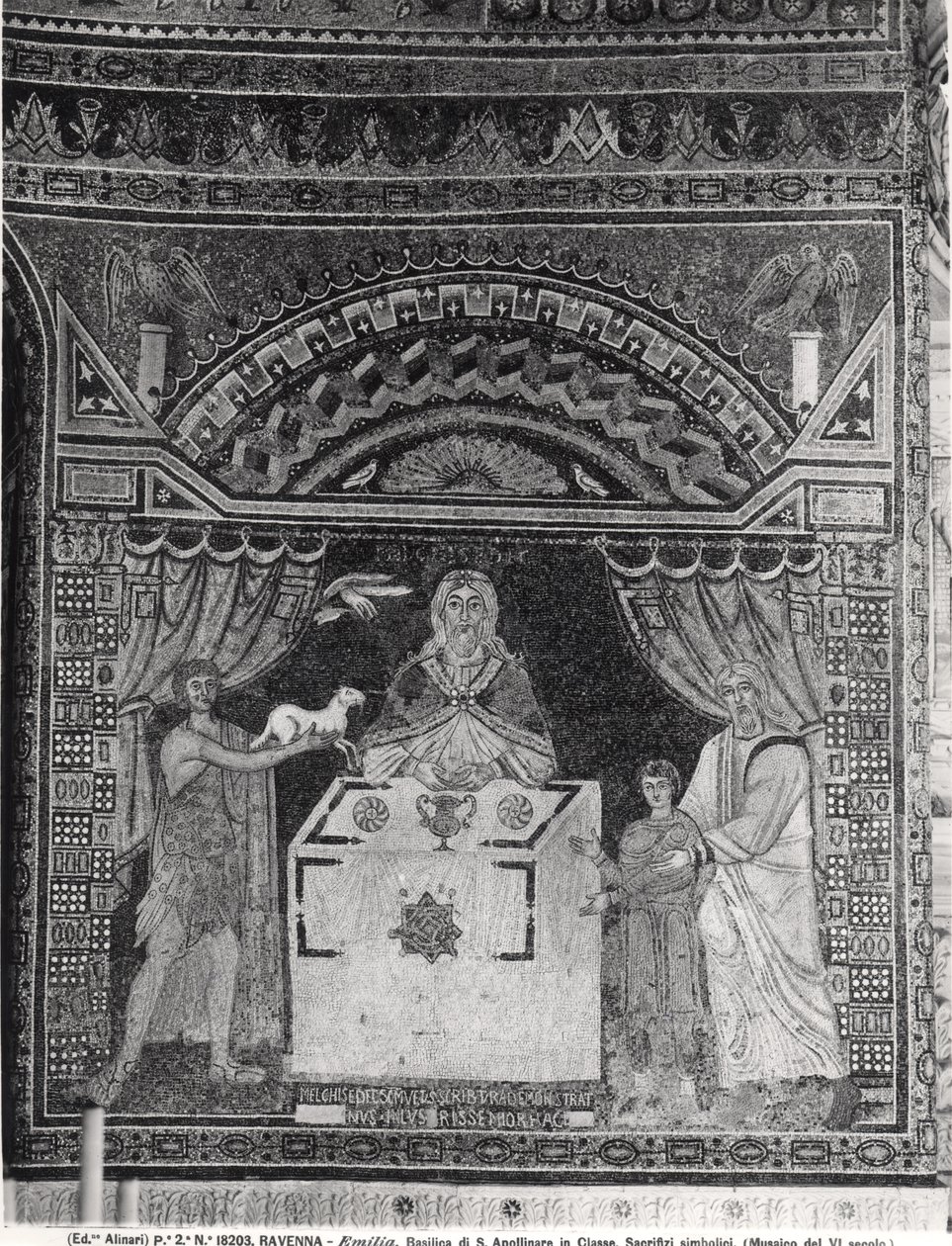 Melkisedekin uhri (mosaiikki) tekijältä Byzantine School