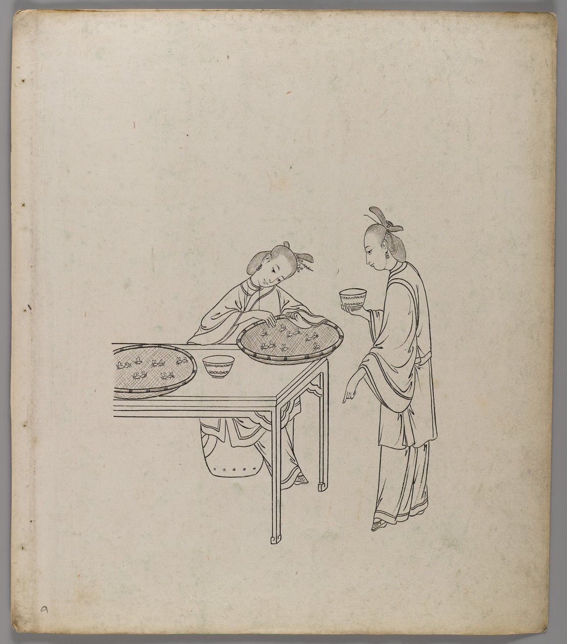 Erillisten lehtien albumi: Silk Cultivation and Production (muste paperille) (katso myös 499289-303) tekijältä Chinese School