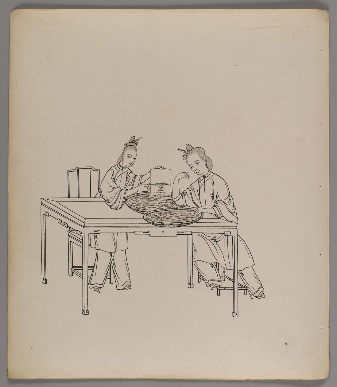 Erillisten lehtien albumi: Silk Cultivation and Production (muste paperille) (katso myös 499288-303) tekijältä Chinese School
