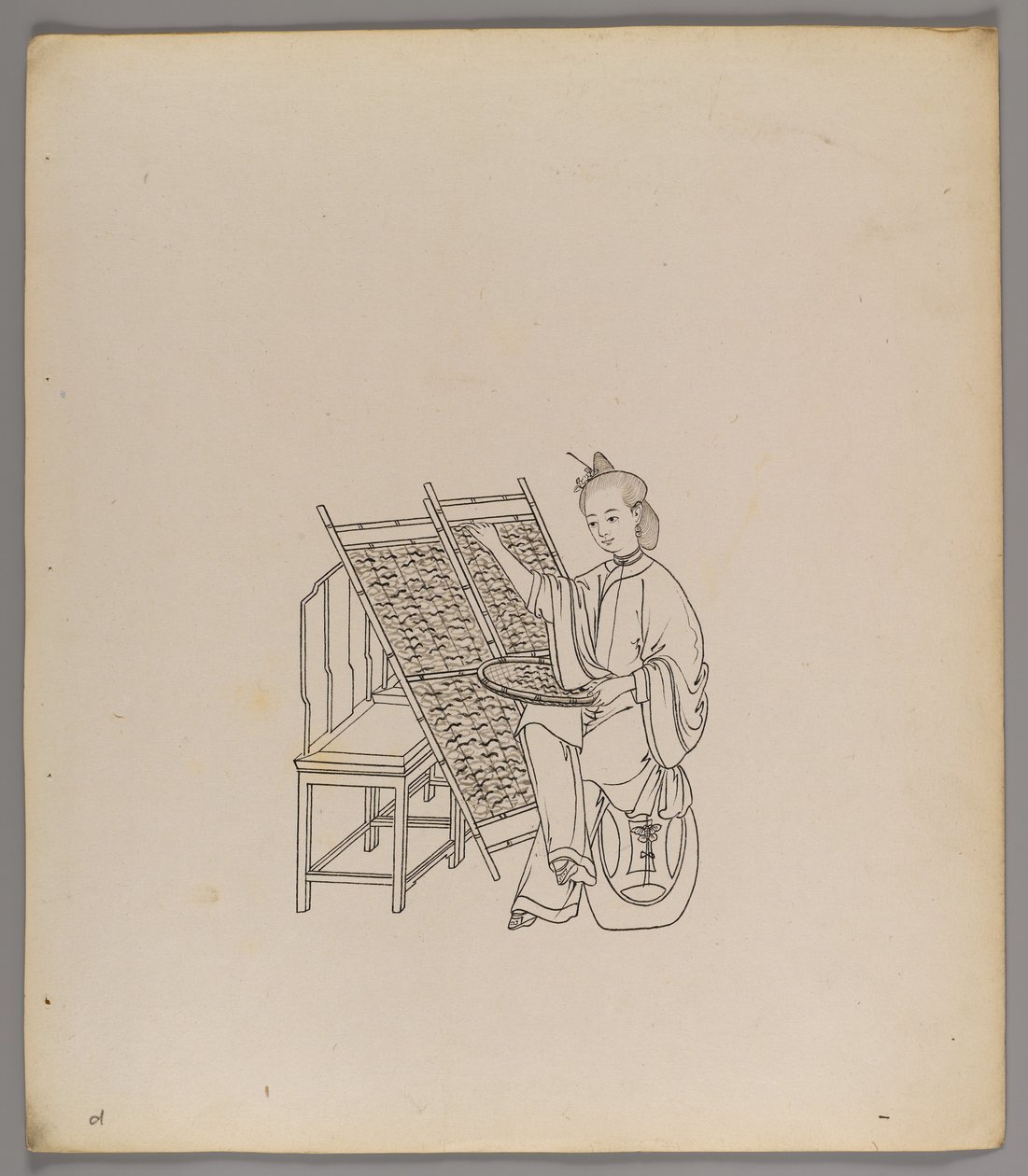 Erillisten lehtien albumi: Silk Cultivation and Production (muste paperille) (katso myös 499288-303) tekijältä Chinese School
