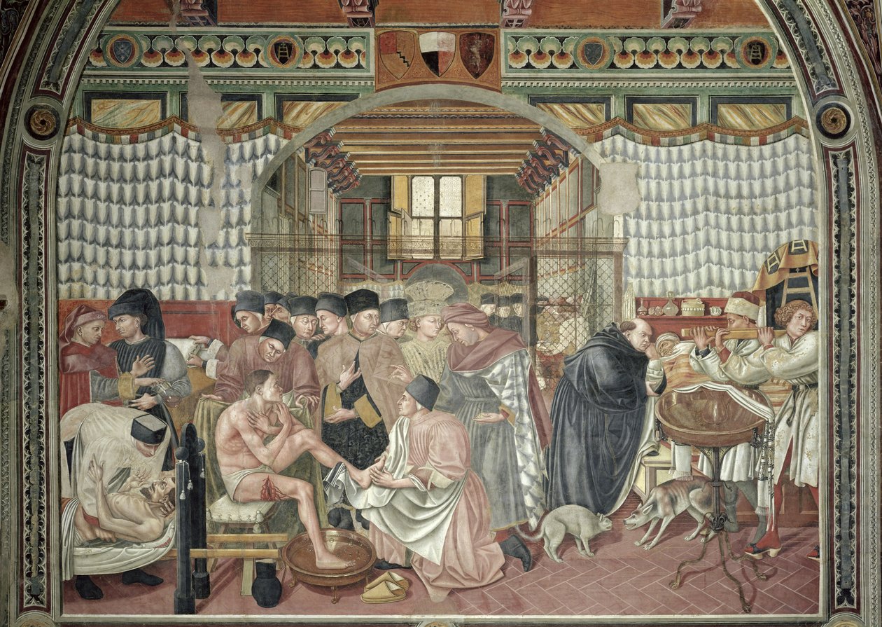 Sairaiden hoito, 1440-41 tekijältä Domenico di Bartolo