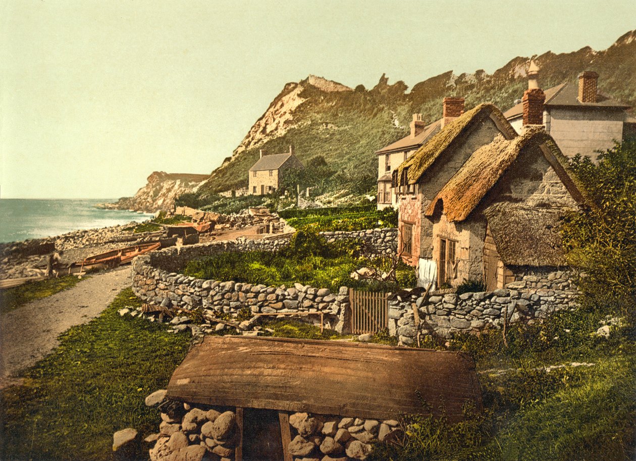 Cliffs, Shanklin, IOW, pubi. noin 1890 - 1900 (kromolitografia) tekijältä English Photographer