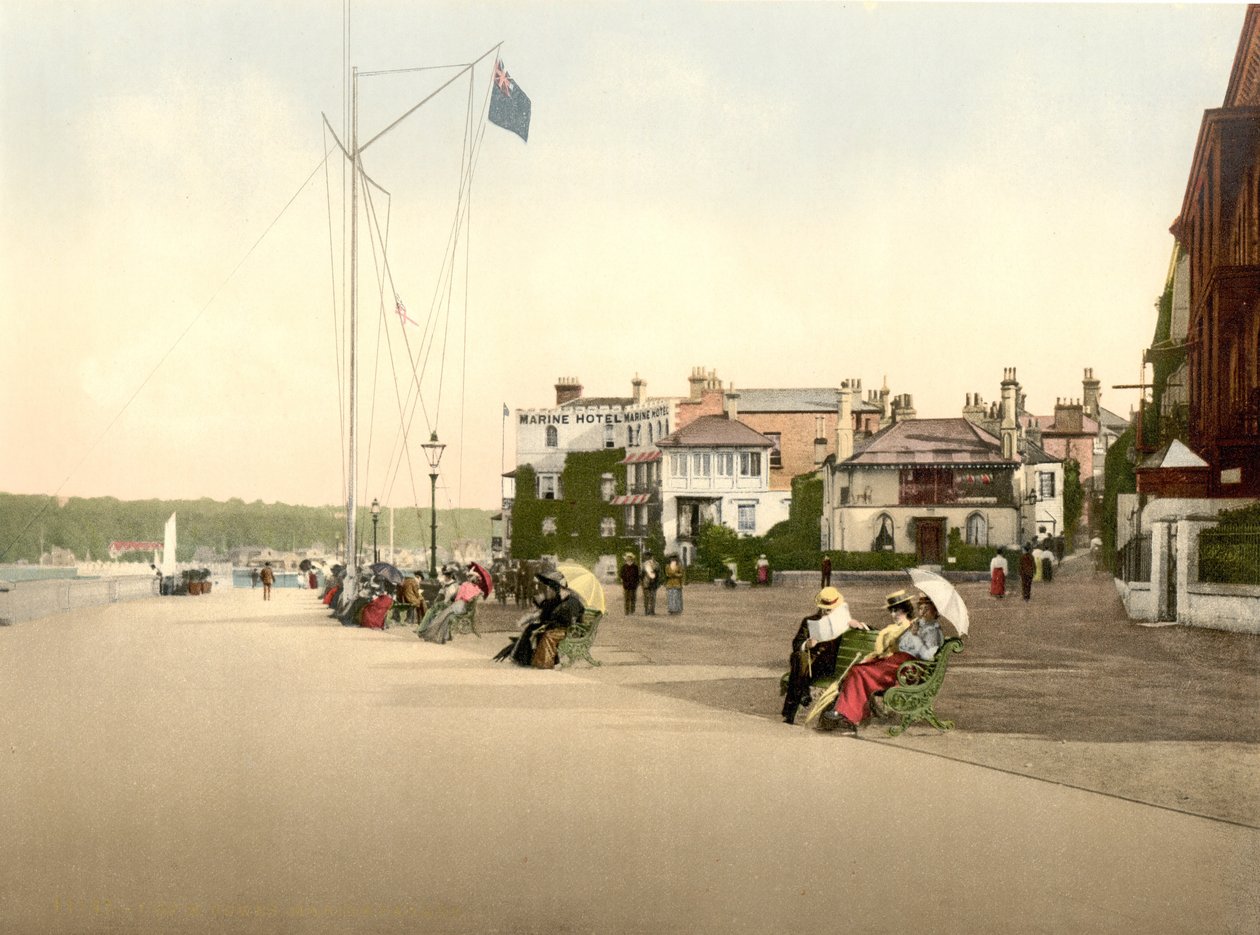Promenade, Cowes, IOW, pubi. noin 1890 - 1900 (kromolitografia) tekijältä English Photographer