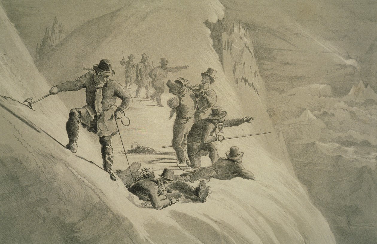 Näköalaa ihaillen, kymmenestä kohtauksesta Mont Blancin viimeisellä nousulla, mukaan lukien viisi näkymää huipulta, kirjoittanut J.D.H. Browne, julkaistu 1853 tekijältä English School